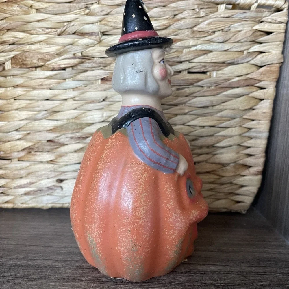 Vintage Midwest Cannon‎ Falls Jack-o'-lantern Wax Candle Halloween Pumpkin Witch
